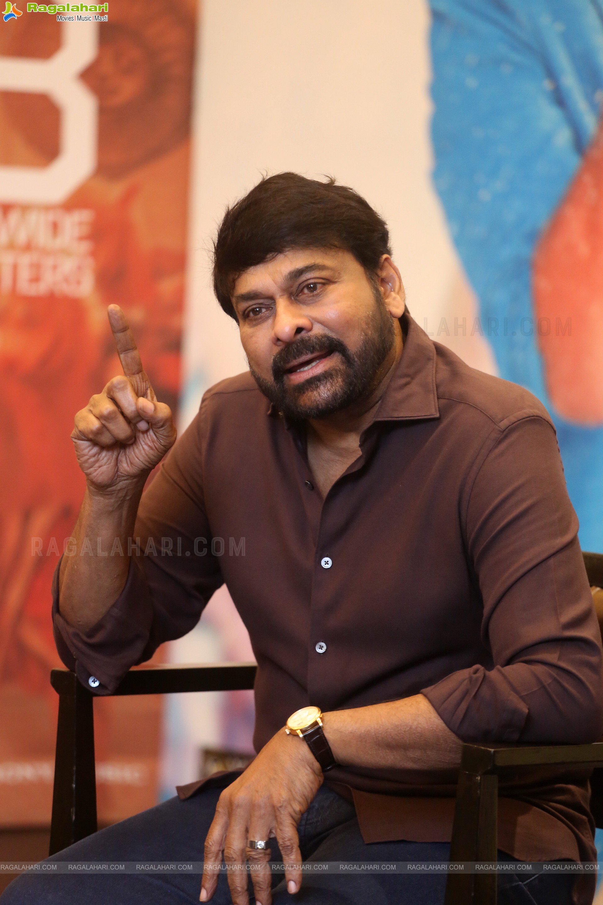 Megastar Chiranjeevi at Waltair Veerayya Movie Interview, HD Photo Gallery