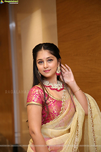 Jabili Jetta In Pink Half Saree