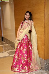 Jabili Jetta In Pink Half Saree