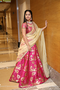 Jabili Jetta In Pink Half Saree