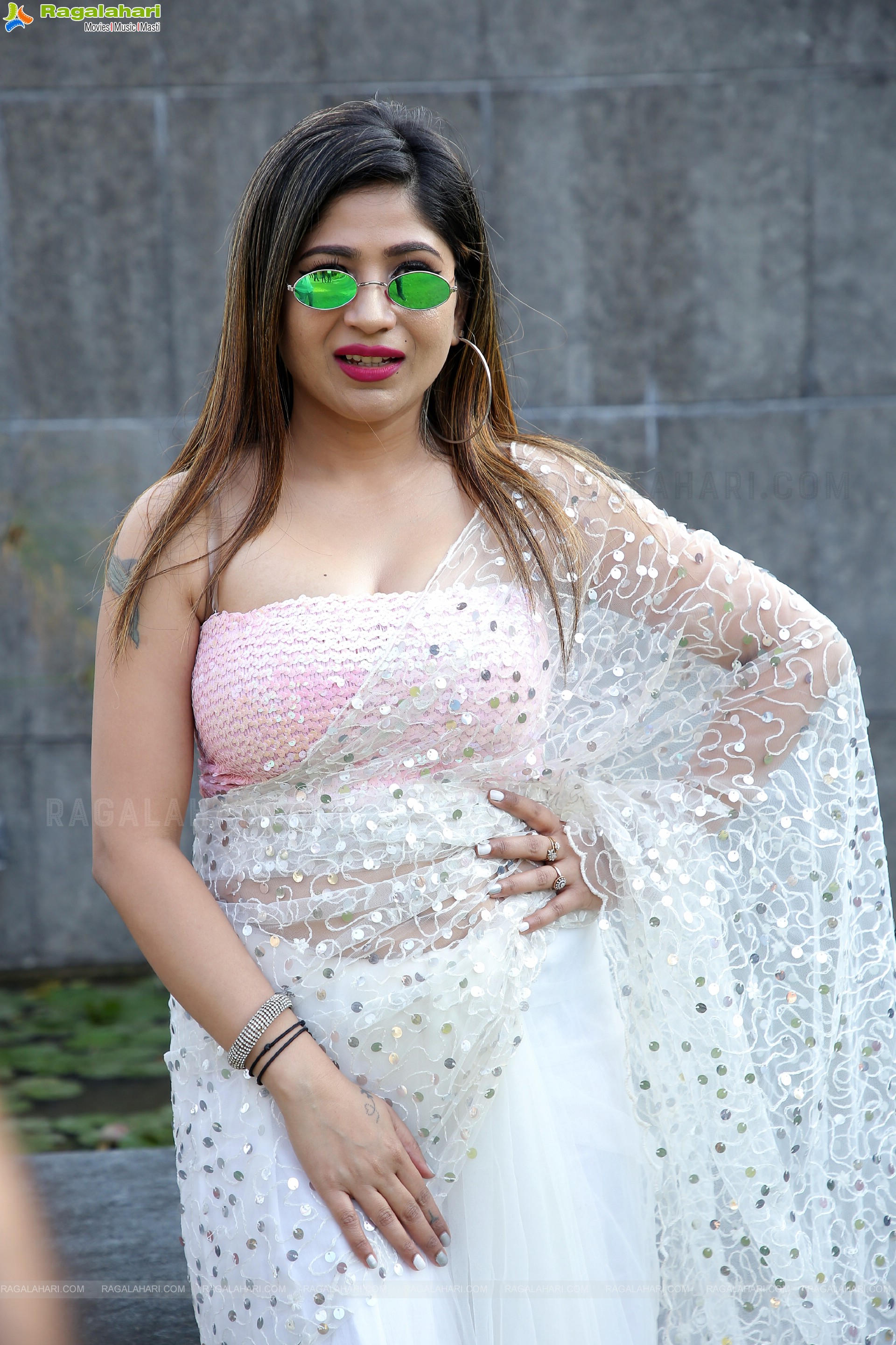 Madhulagna Das Beautiful Stills in White Saree, HD Photo Gallery