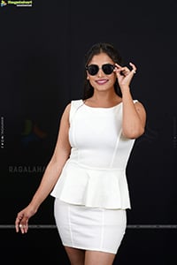 Jyothi Yadav in White Mini Skirt And Peplum Top