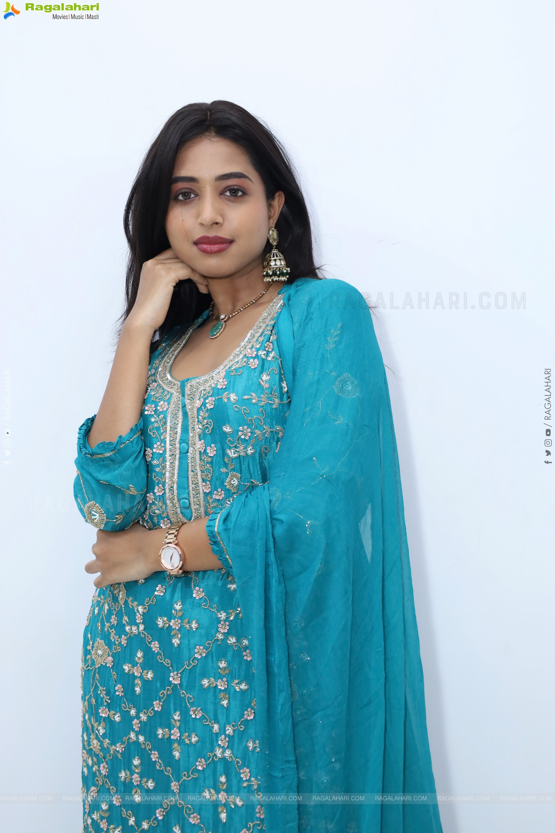 Rittika Chakraborty in Navy Blue Churidar, HD Gallery