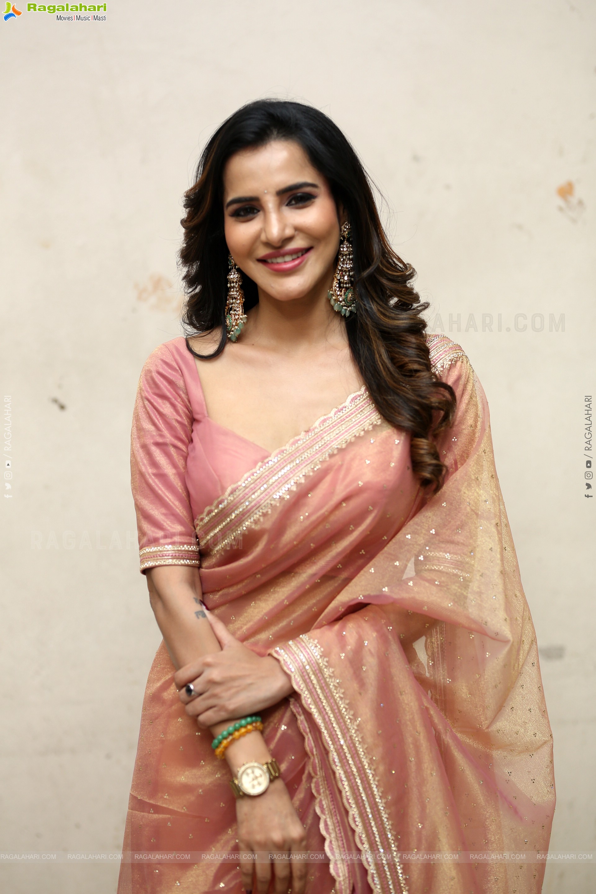 Ashu Reddy Beautiful stills in Saree, HD Gallery