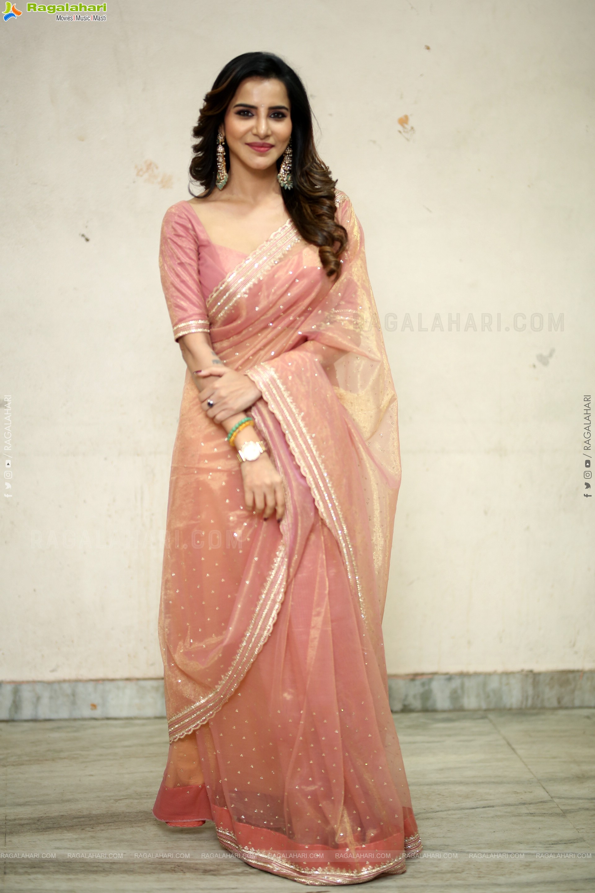 Ashu Reddy Beautiful stills in Saree, HD Gallery