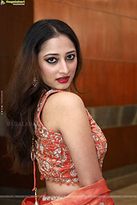 Heena Sheikh stills in Orange Lehenga Choli