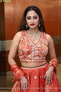 Heena Sheikh stills in Orange Lehenga Choli