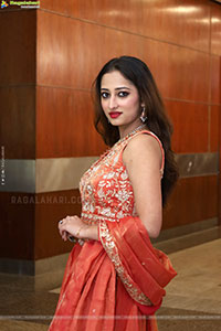 Heena Sheikh stills in Orange Lehenga Choli
