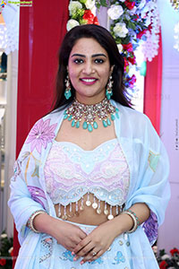 Nirupama stills in White Designer Lehenga Choli