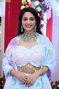 Nirupama stills in White Designer Lehenga Choli