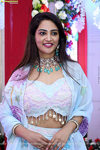 Nirupama stills in White Designer Lehenga Choli
