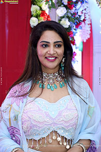 Nirupama stills in White Designer Lehenga Choli