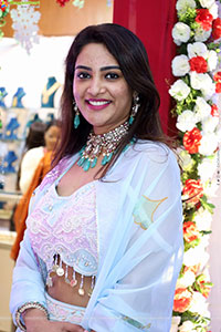 Nirupama stills in White Designer Lehenga Choli