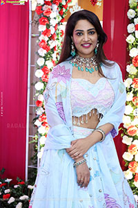 Nirupama stills in White Designer Lehenga Choli