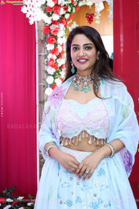 Nirupama stills in White Designer Lehenga Choli