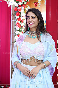 Nirupama stills in White Designer Lehenga Choli