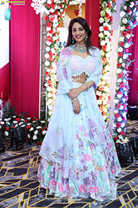 Nirupama stills in White Designer Lehenga Choli