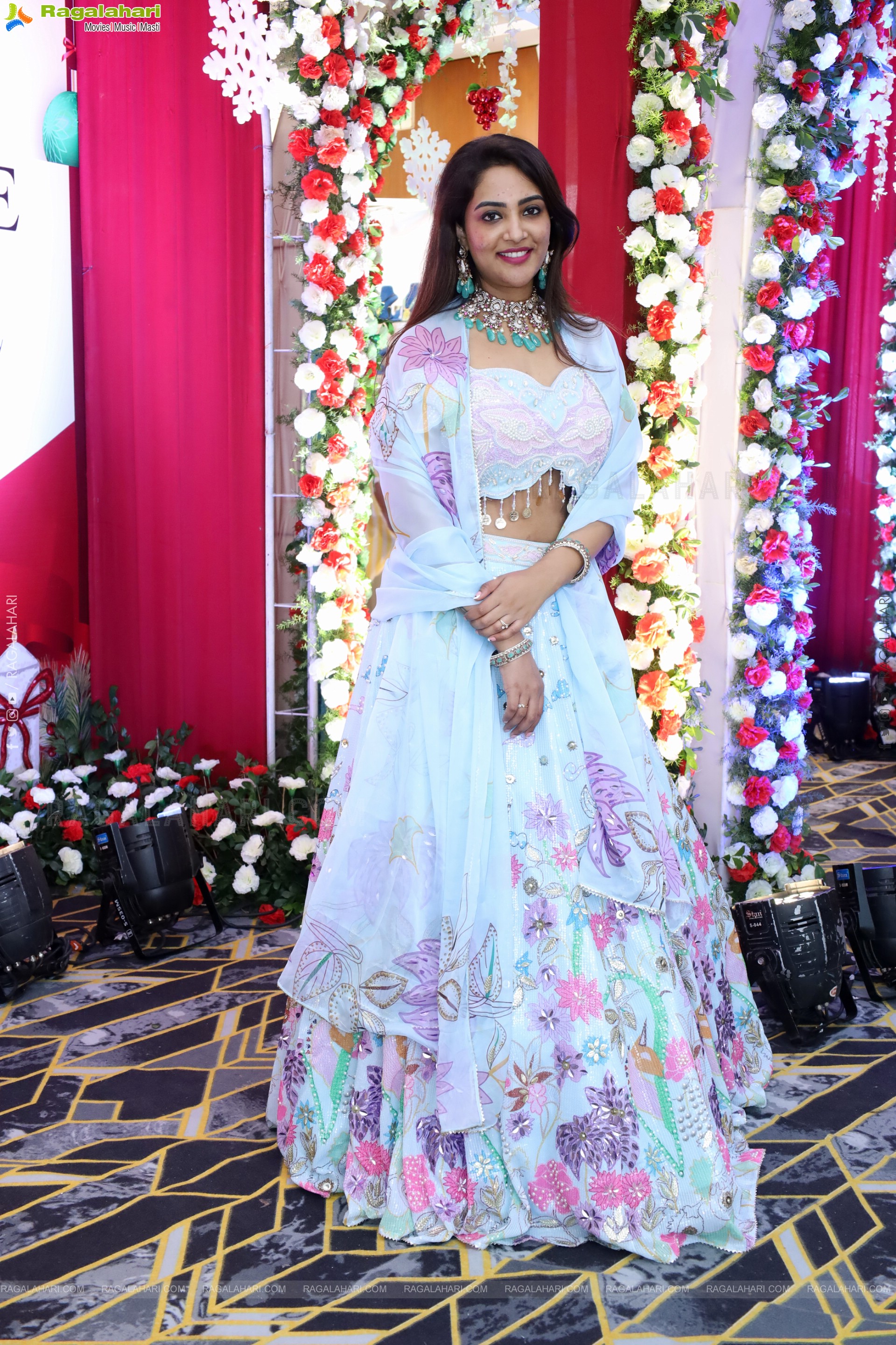 Nirupama stills in White Designer Lehenga Choli, HD Gallery