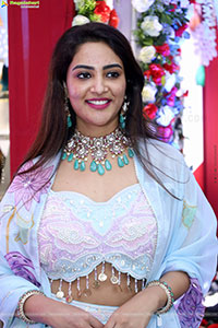 Nirupama stills in White Designer Lehenga Choli