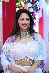 Nirupama stills in White Designer Lehenga Choli
