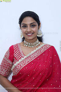 Mounika Ghanta in Red Saree, HD Photo Gallery