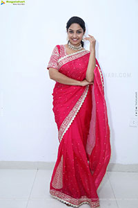 Mounika Ghanta in Red Saree, HD Photo Gallery