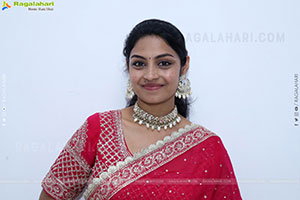 Mounika Ghanta in Red Saree, HD Photo Gallery