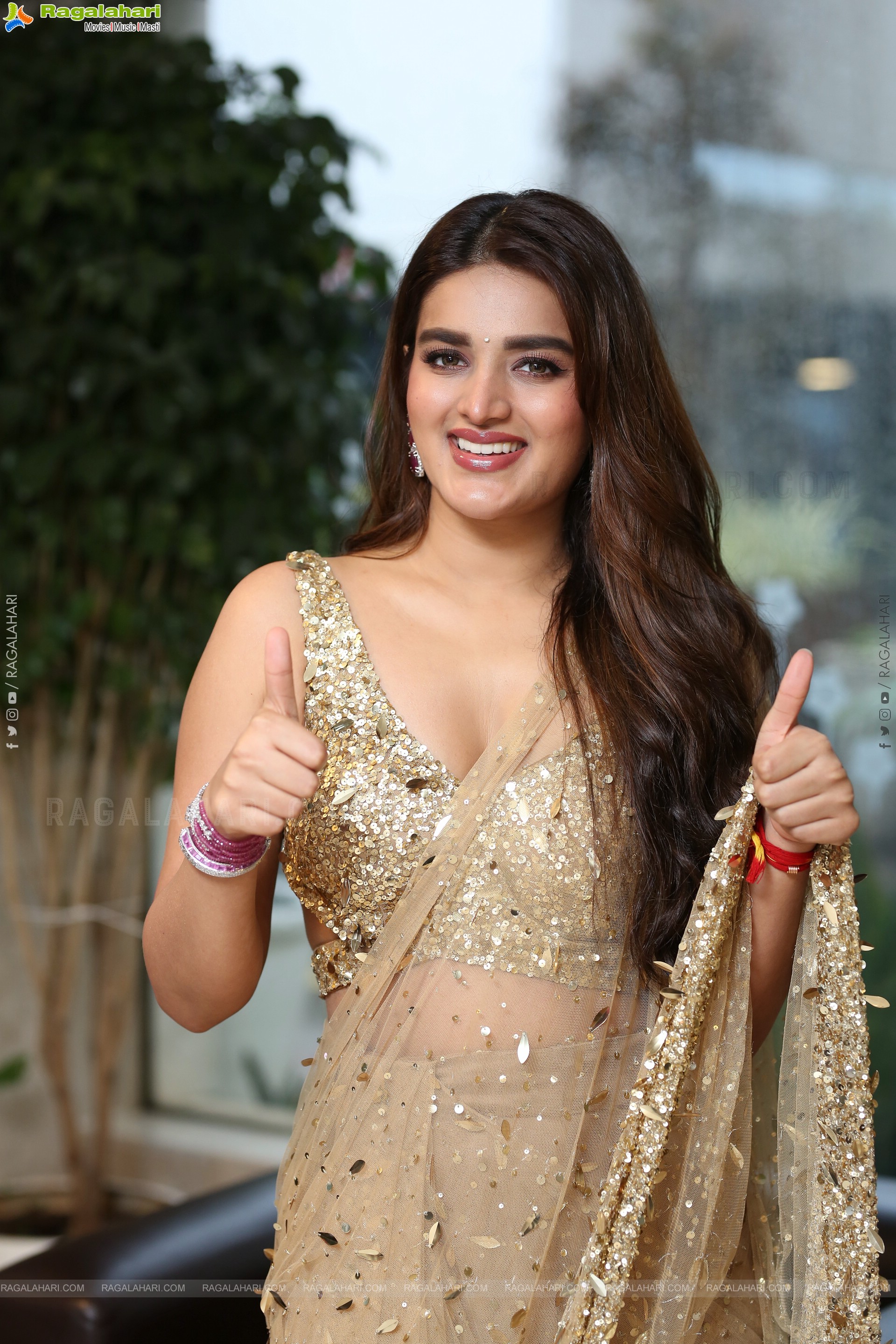 Nidhhi Agerwal at Hari Hara Veera Mallu Success Meet, HD Gallery