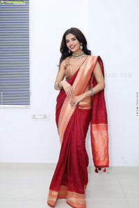 Urmila Chauhan stills in Red Saree, HD Gallery