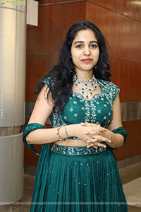 Keerthi Kollipara stills in Teal Blue Lehenga Choli