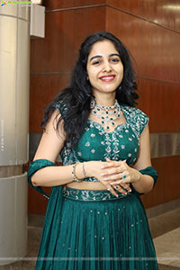 Keerthi Kollipara stills in Teal Blue Lehenga Choli