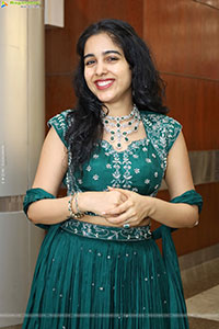 Keerthi Kollipara stills in Teal Blue Lehenga Choli