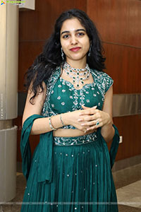 Keerthi Kollipara stills in Teal Blue Lehenga Choli