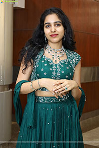 Keerthi Kollipara stills in Teal Blue Lehenga Choli