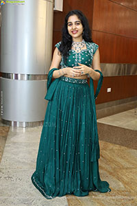 Keerthi Kollipara stills in Teal Blue Lehenga Choli