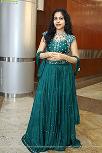 Keerthi Kollipara stills in Teal Blue Lehenga Choli