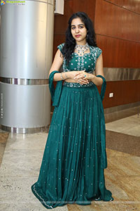 Keerthi Kollipara stills in Teal Blue Lehenga Choli