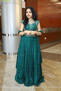 Keerthi Kollipara stills in Teal Blue Lehenga Choli