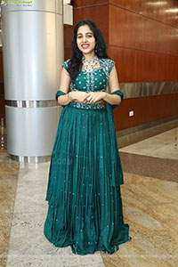 Keerthi Kollipara stills in Teal Blue Lehenga Choli