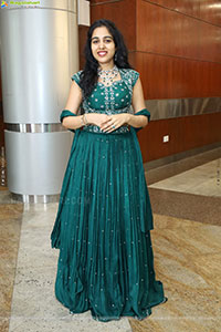Keerthi Kollipara stills in Teal Blue Lehenga Choli