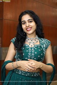 Keerthi Kollipara stills in Teal Blue Lehenga Choli