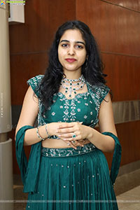 Keerthi Kollipara stills in Teal Blue Lehenga Choli
