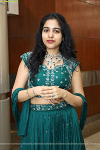 Keerthi Kollipara stills in Teal Blue Lehenga Choli