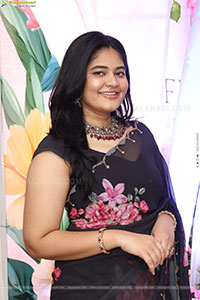 Milky Madhu stills in Floral Printed Georgette Saree