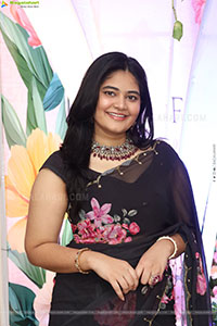 Milky Madhu stills in Floral Printed Georgette Saree