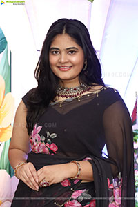 Milky Madhu stills in Floral Printed Georgette Saree