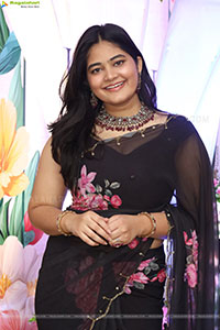 Milky Madhu stills in Floral Printed Georgette Saree