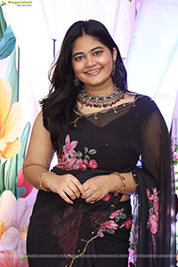 Milky Madhu stills in Floral Printed Georgette Saree