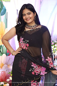 Milky Madhu stills in Floral Printed Georgette Saree