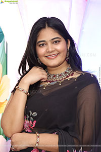 Milky Madhu stills in Floral Printed Georgette Saree